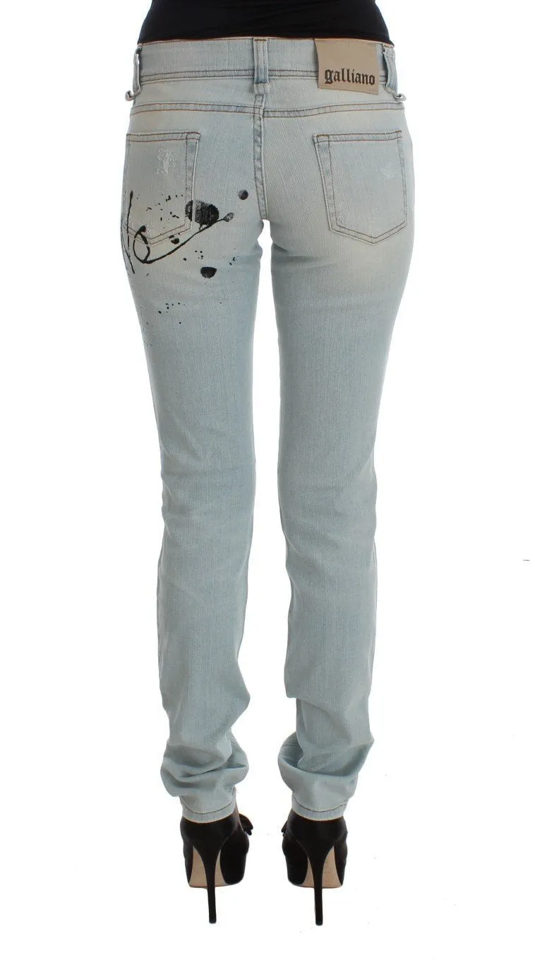 Blue Wash Cotton Blend Slim Fit Jeans