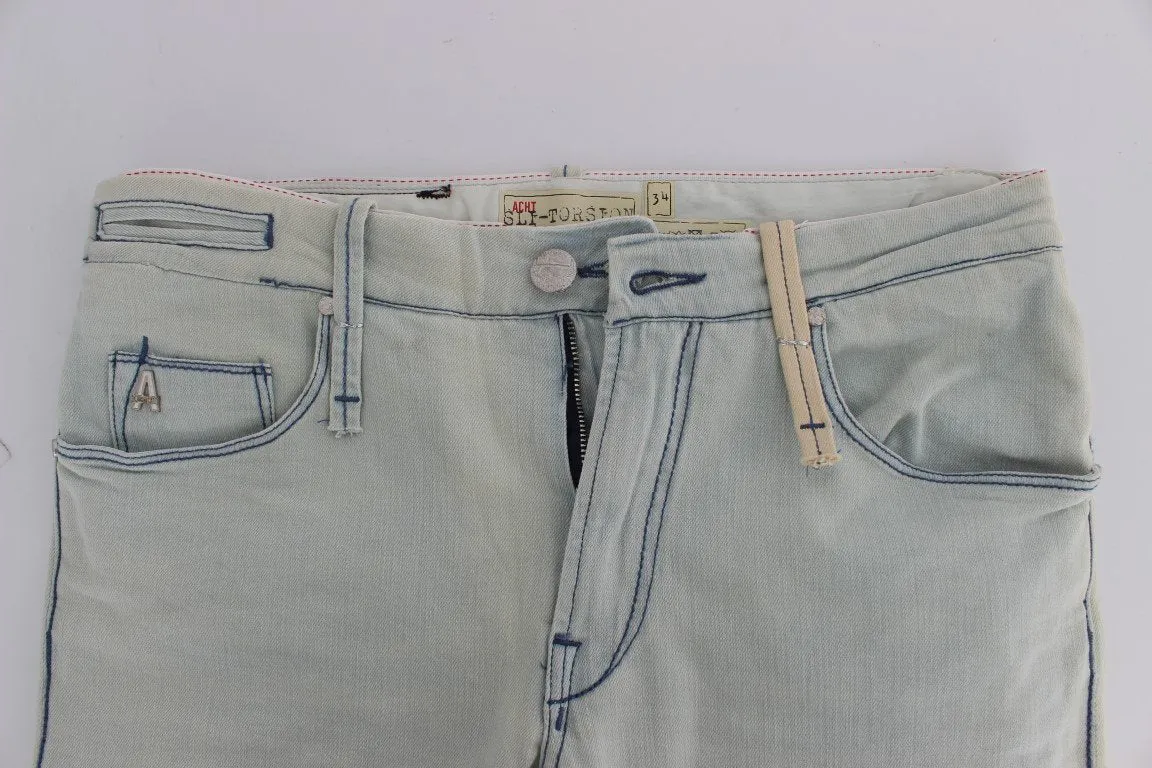 Blue Wash Denim Cotton Stretch Slim Fit Jeans