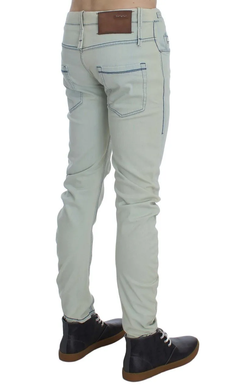 Blue Wash Denim Cotton Stretch Slim Fit Jeans