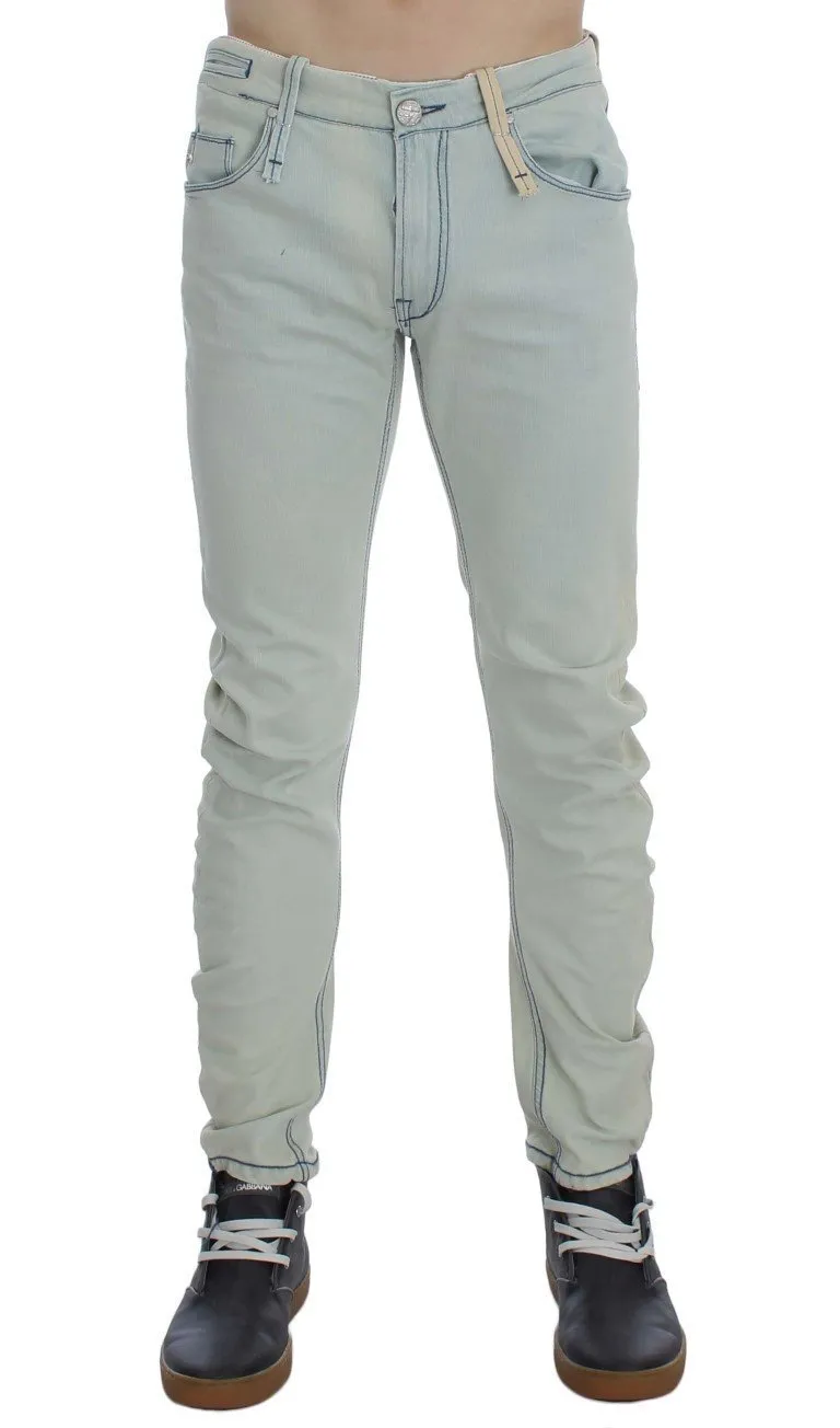 Blue Wash Denim Cotton Stretch Slim Fit Jeans