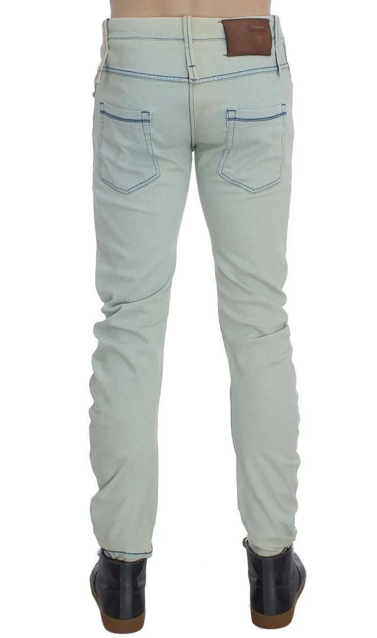 Blue Wash Denim Cotton Stretch Slim Fit Jeans