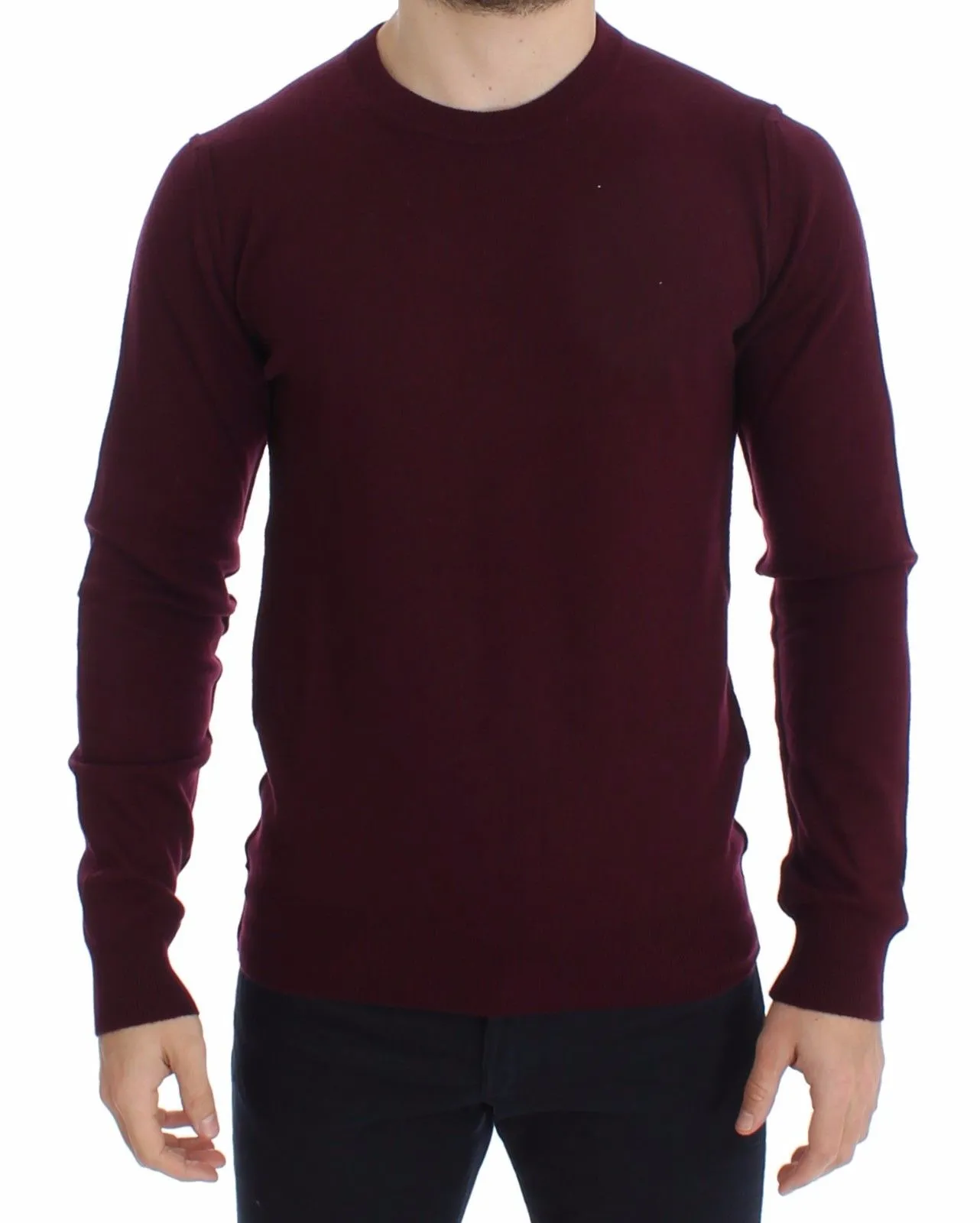 Bordeaux Cashmere Crew-neck Sweater Pullover