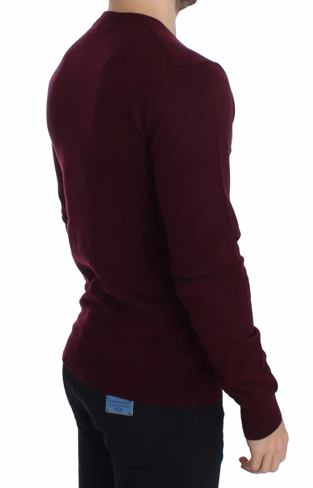 Bordeaux Cashmere Crew-neck Sweater Pullover