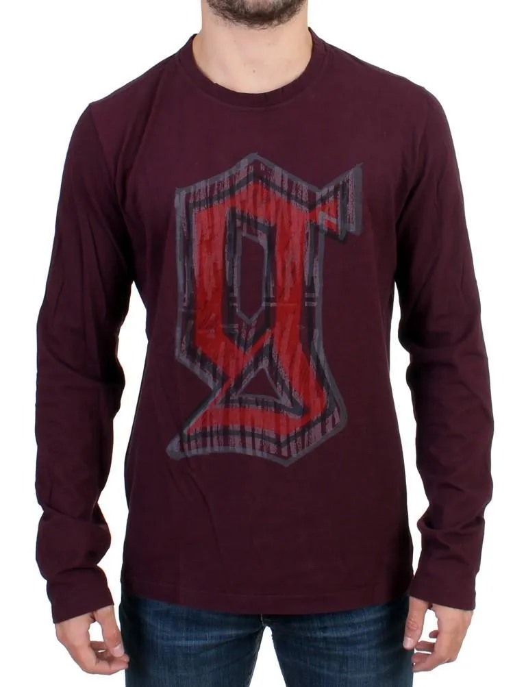 Bordeaux crewneck long sleeve t-shirt