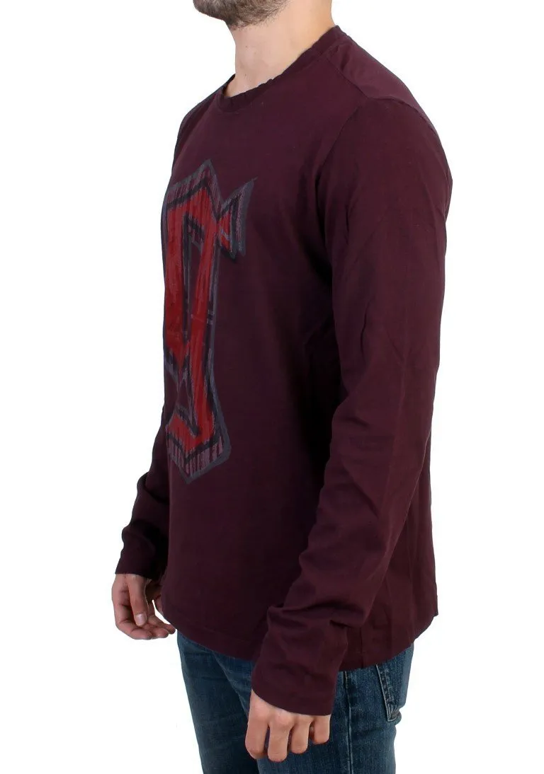 Bordeaux crewneck long sleeve t-shirt