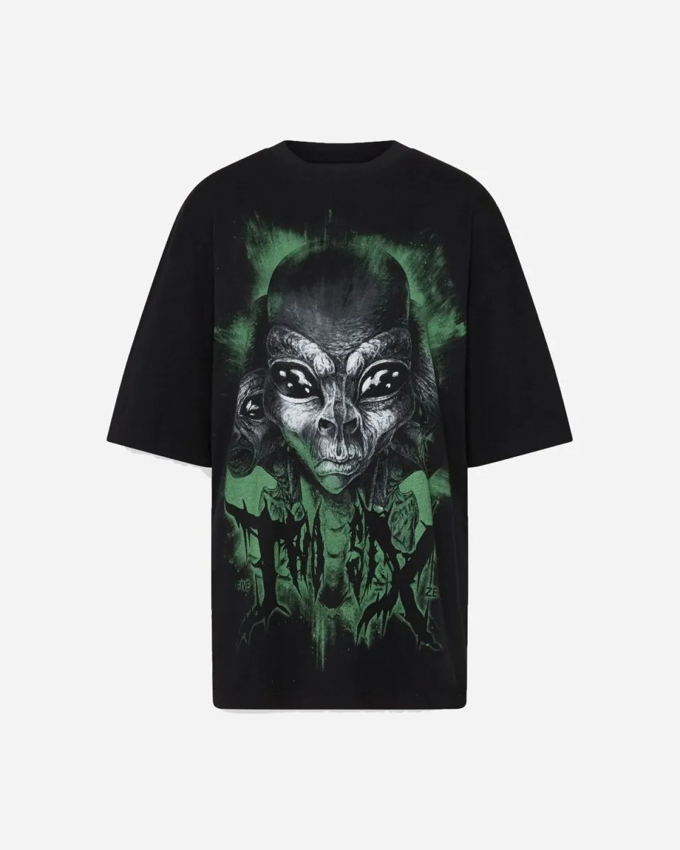 Boyfriend Tee Short Sleeve - Faded Black Alien