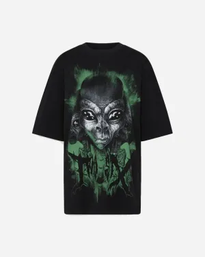 Boyfriend Tee Short Sleeve - Faded Black Alien