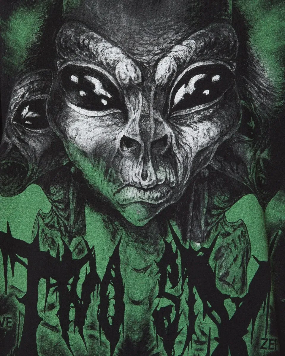 Boyfriend Tee Short Sleeve - Faded Black Alien