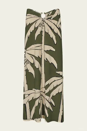 Branch Skirt in Salty Palms Green Ecru