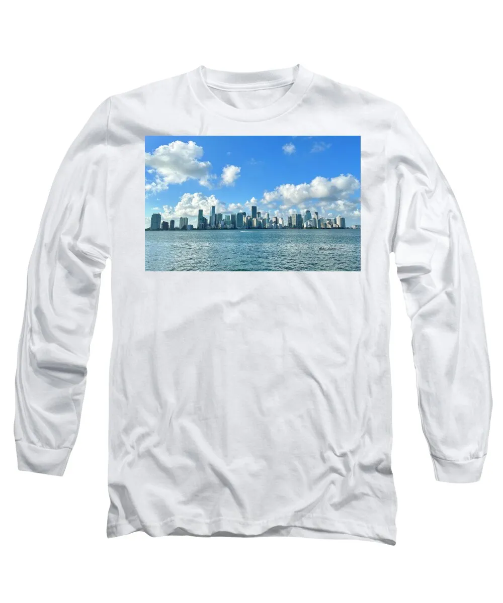 Brickell Bay from Key Biscayne Florida - Long Sleeve T-Shirt