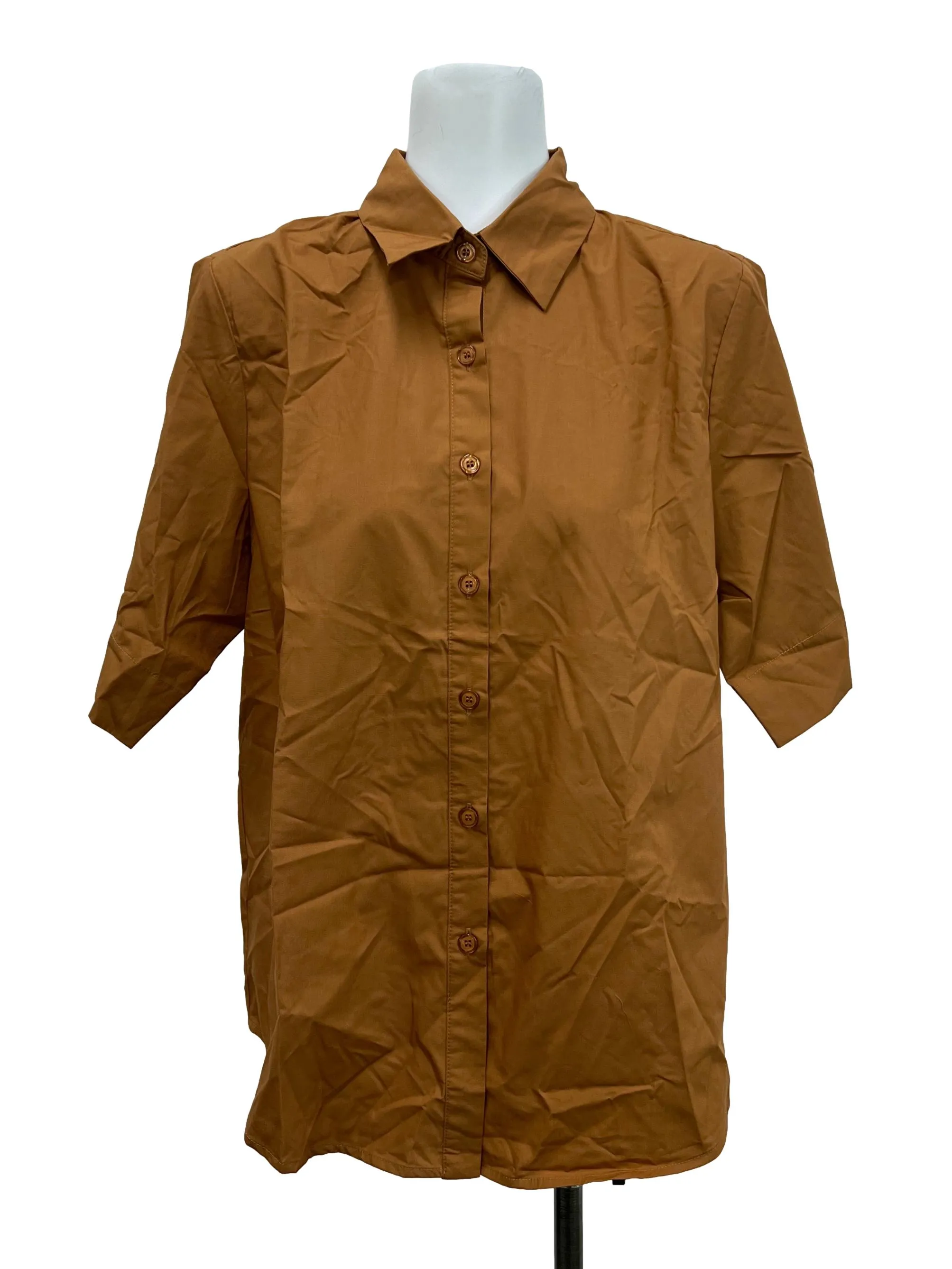 Brown Button Down Top