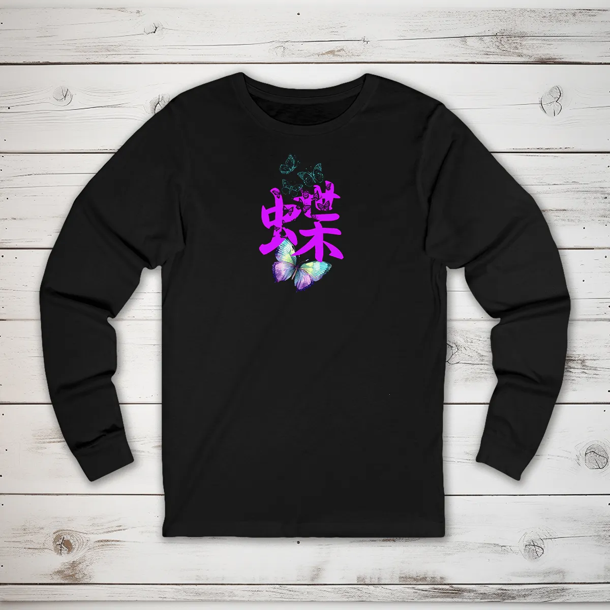 Butterfly Kanji Long Sleeve T-Shirt