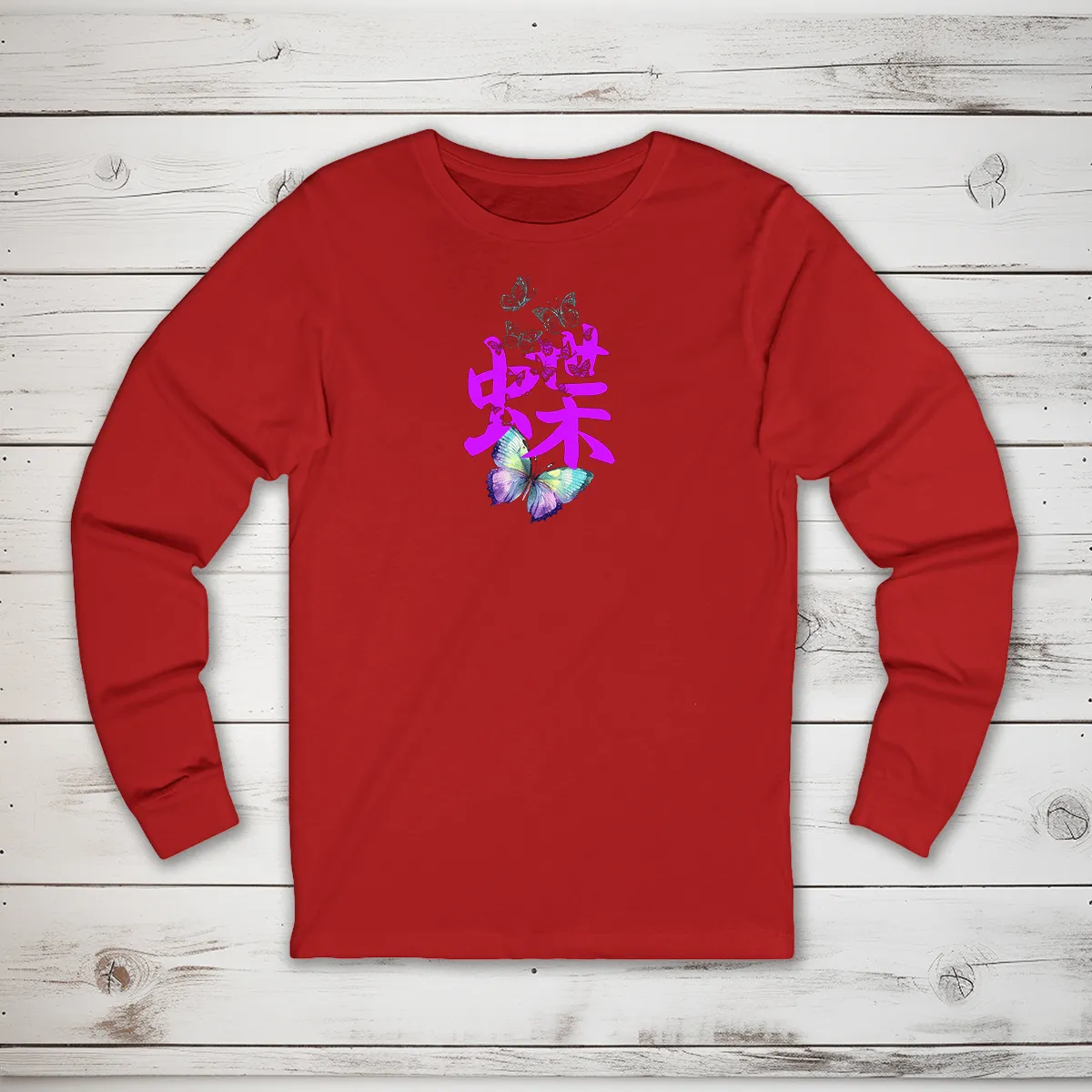 Butterfly Kanji Long Sleeve T-Shirt