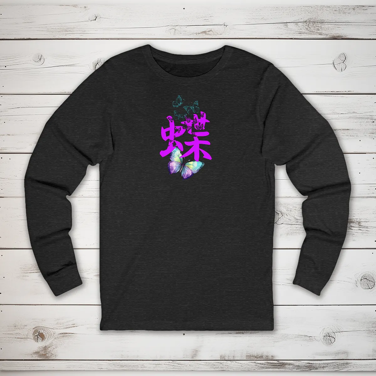 Butterfly Kanji Long Sleeve T-Shirt