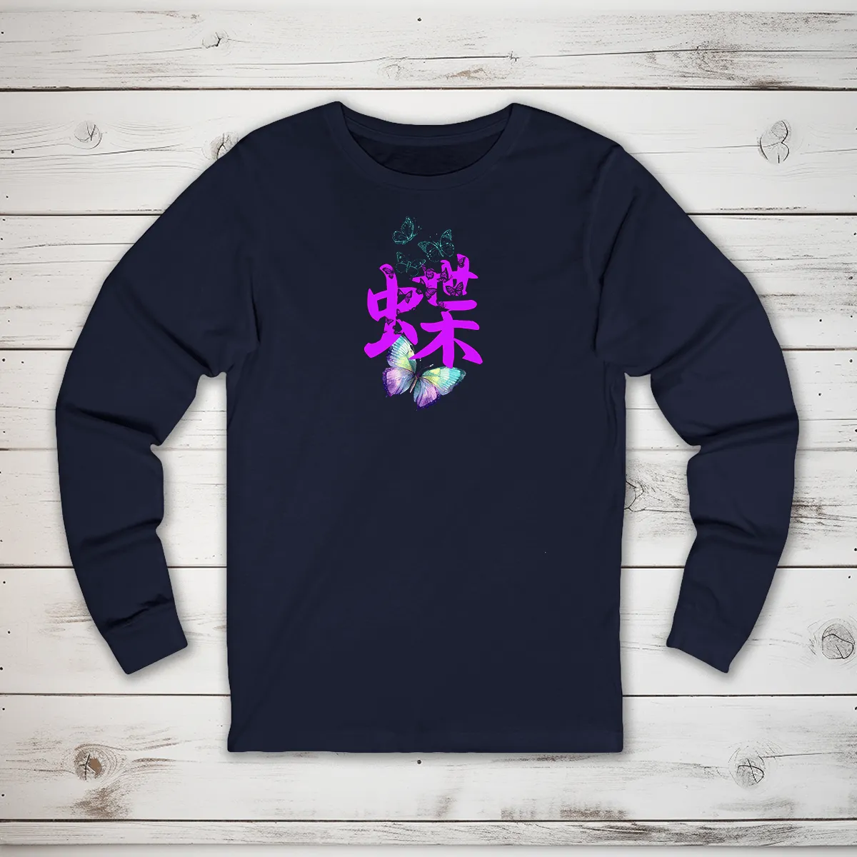 Butterfly Kanji Long Sleeve T-Shirt