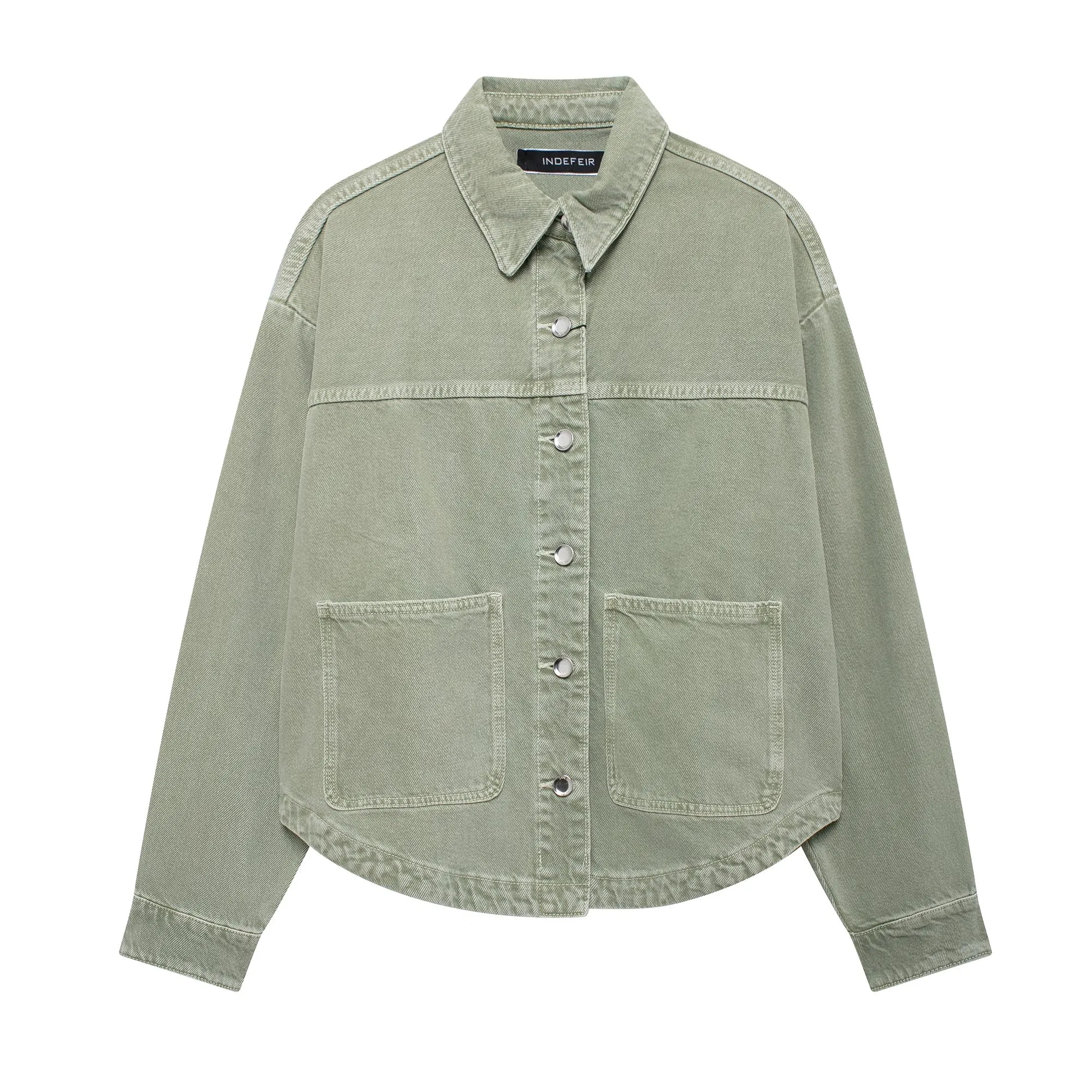 Button Down Denim Blouse