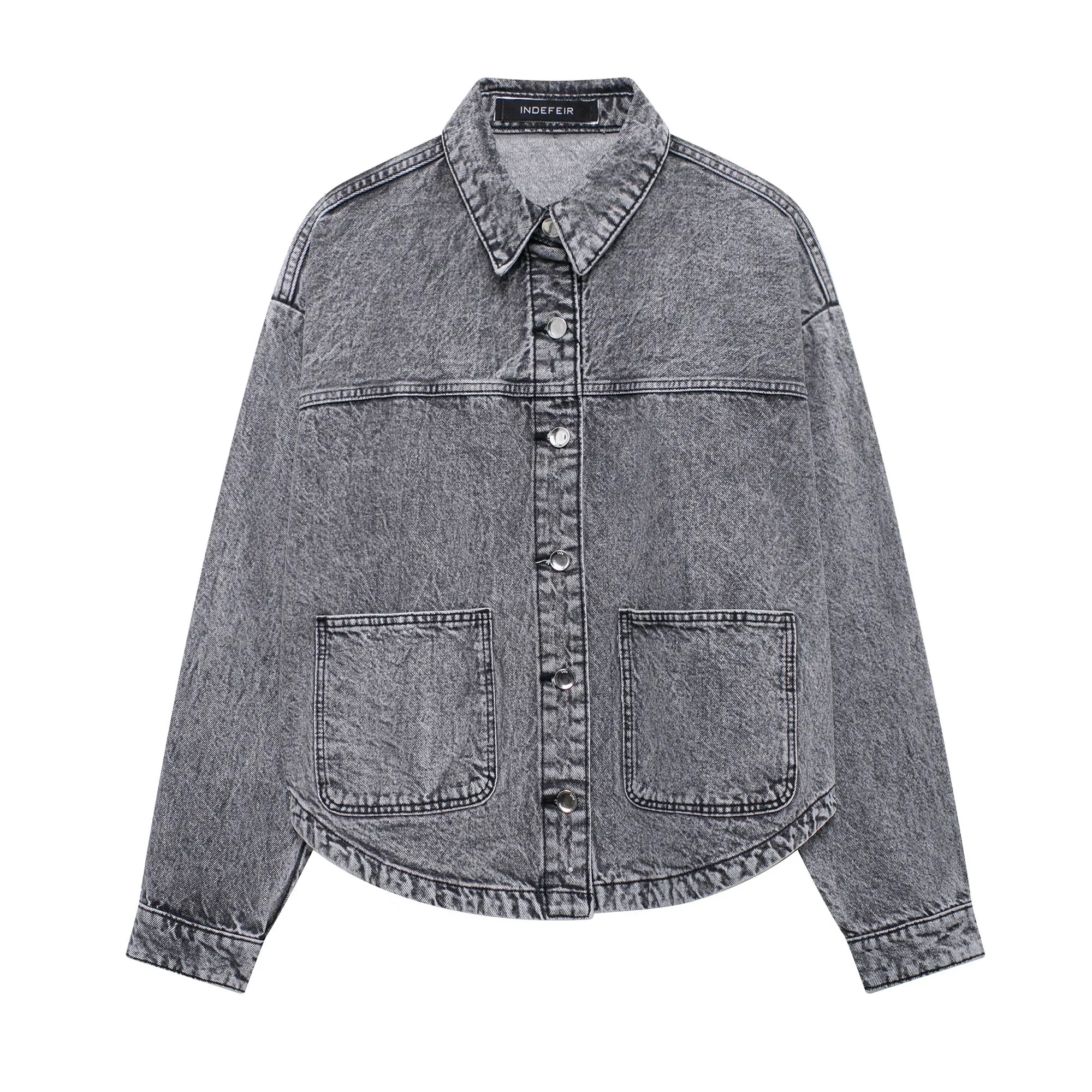Button Down Denim Blouse