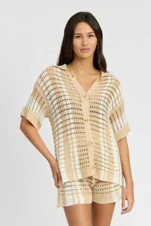 Button up Crochet Shirt