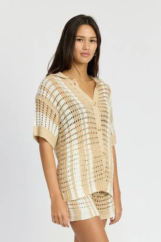 Button up Crochet Shirt