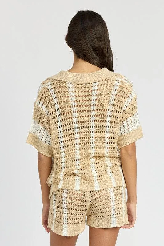 Button up Crochet Shirt