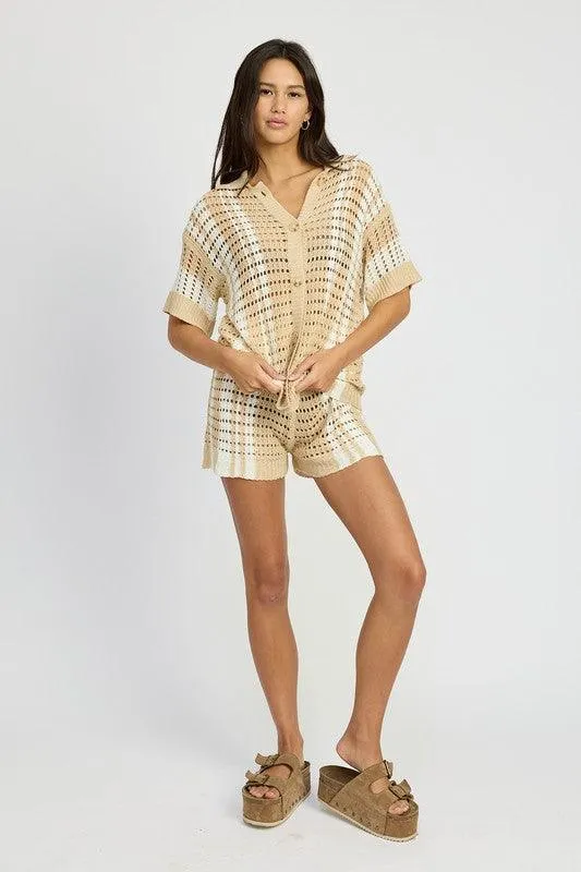 Button up Crochet Shirt