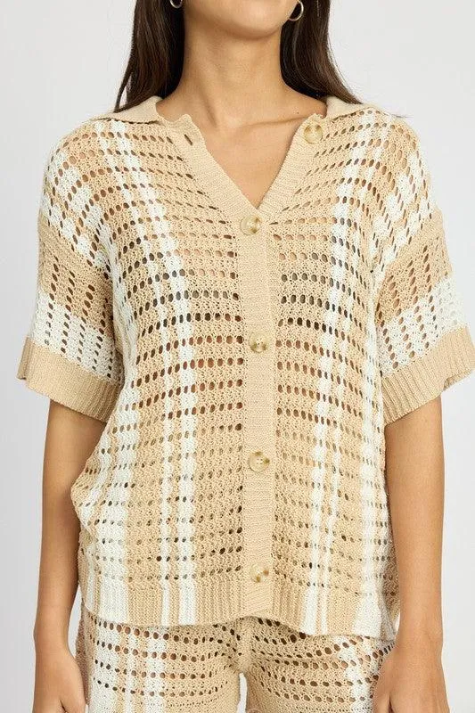 Button up Crochet Shirt