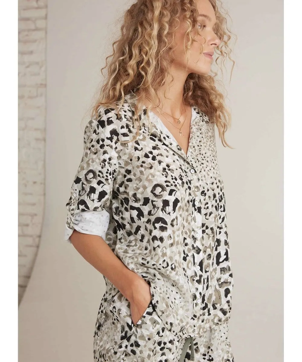 Capri Button Down Desert Olive