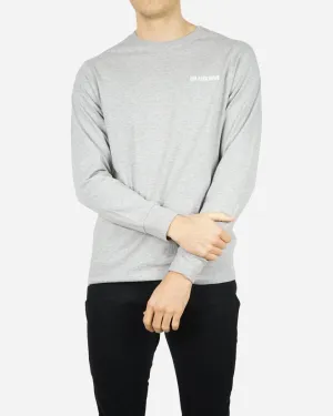 Casual Long Sleeve Tee - Grey Melange