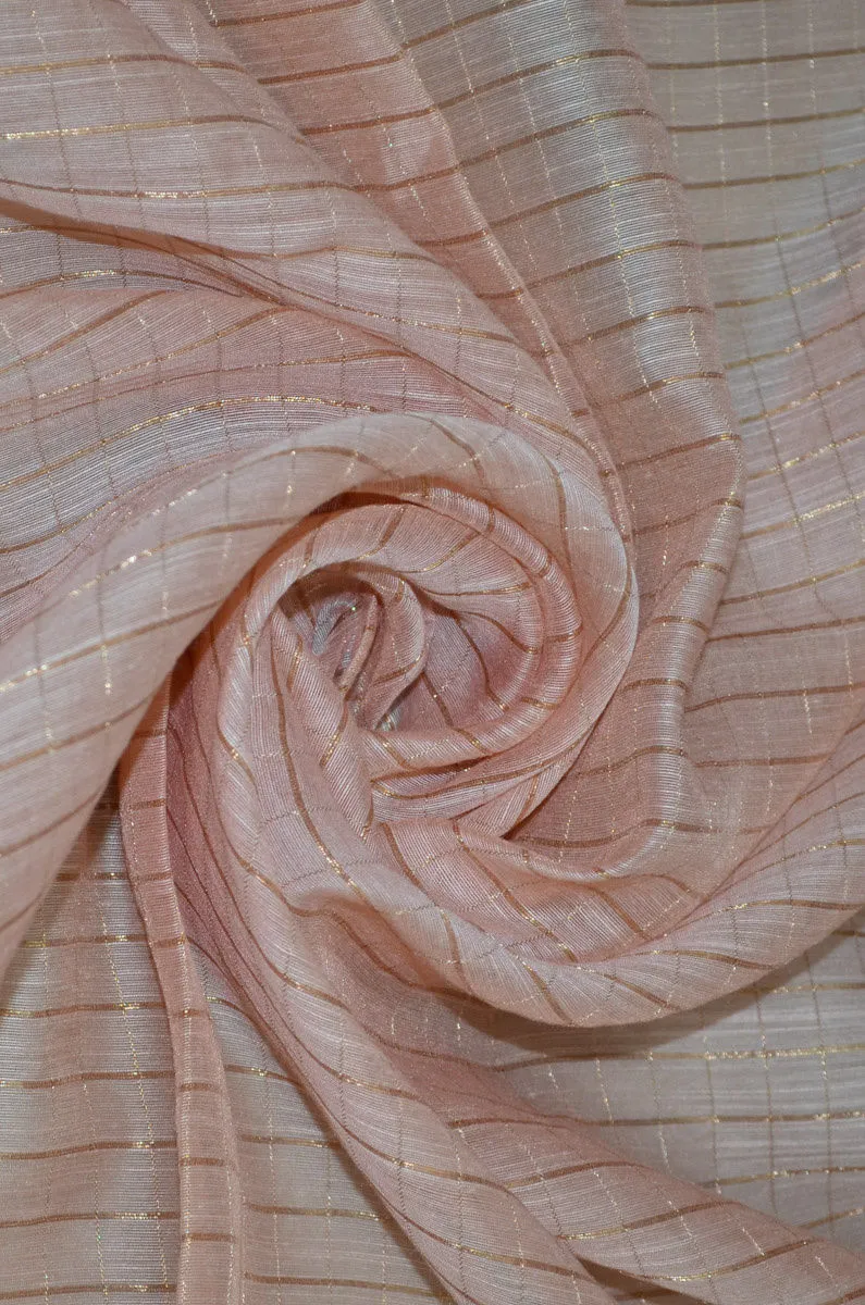 Chanderi Slub Textured Checkered Fabric ( TO BUY A QUANTITY OF 1.5,2.5,3.5 PLEASE CALL US AT 9930655009)