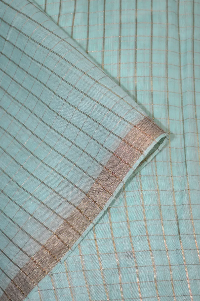 Chanderi Slub Textured Checkered Fabric ( TO BUY A QUANTITY OF 1.5,2.5,3.5 PLEASE CALL US AT 9930655009)