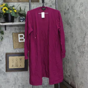 Charter Club Women's Pure Cashmere Duster Cardigan Magenta Purple Pink XL