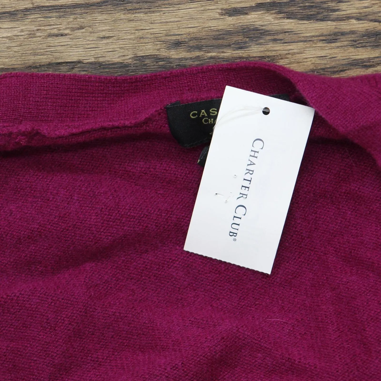 Charter Club Women's Pure Cashmere Duster Cardigan Magenta Purple Pink XL