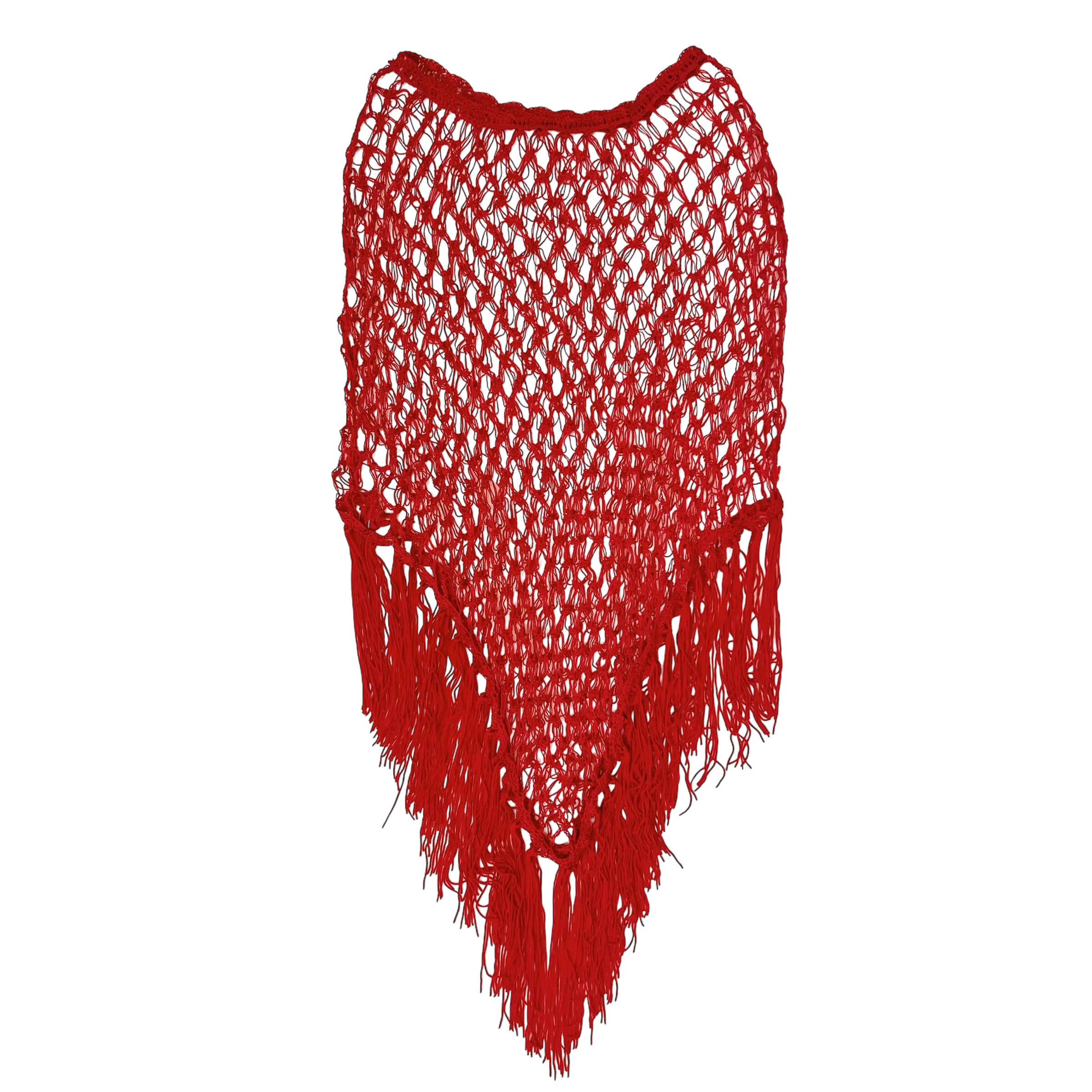 Cherry Red Versatile Poncho (One Size)