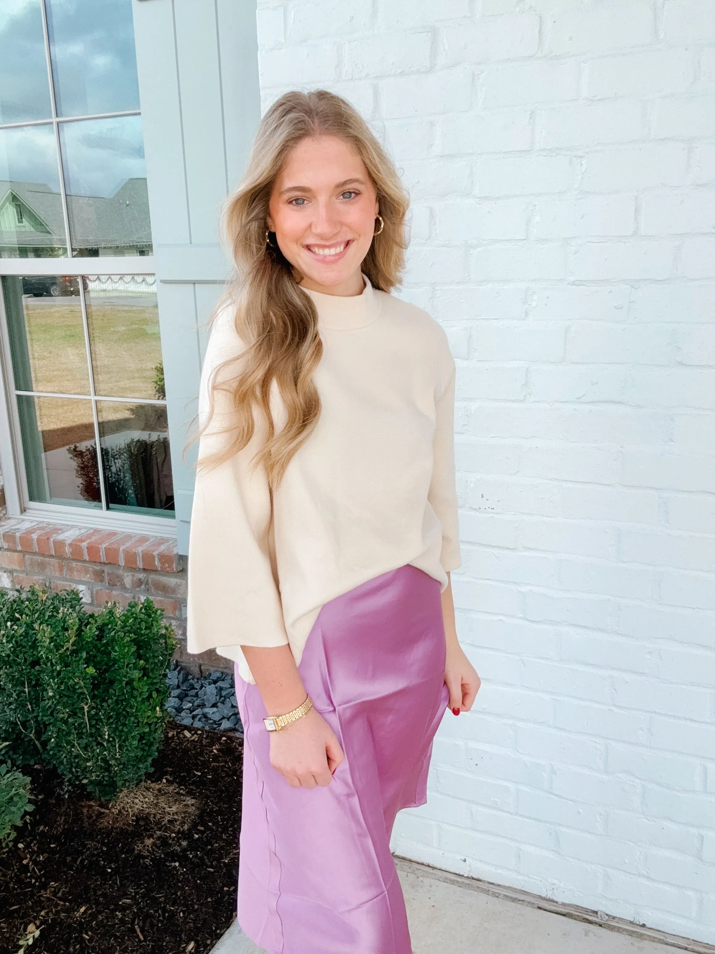 Chic Satin Midi Skirt