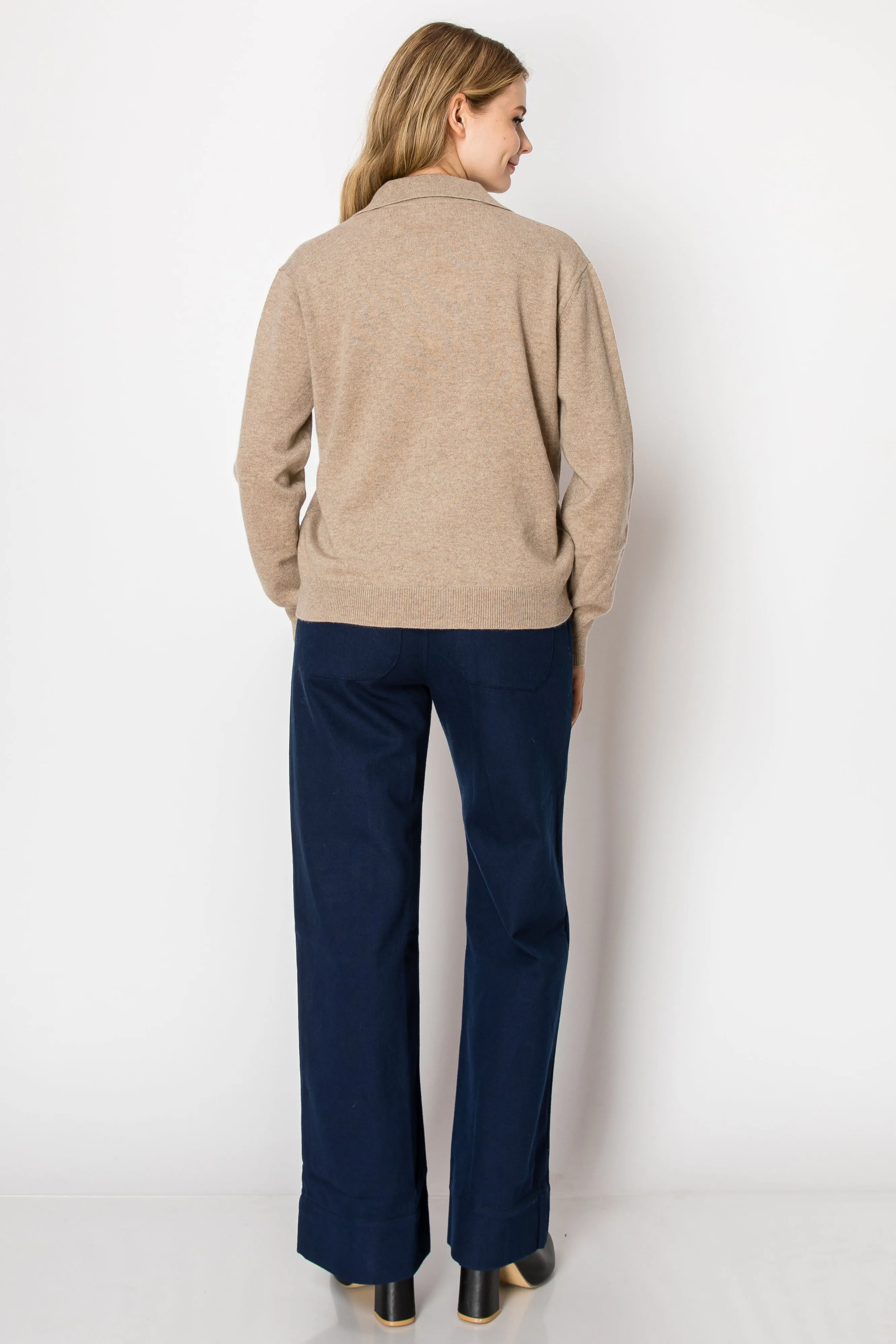 Christina Cashmere Polo Sweater