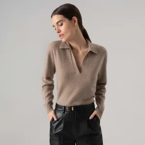 Christina Cashmere Polo Sweater