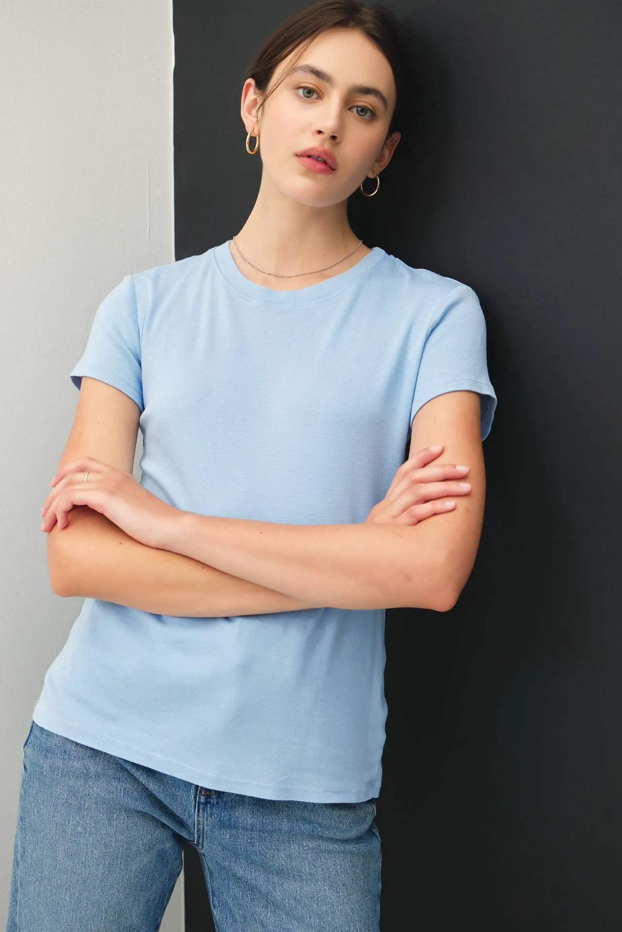 CLASSIC COTTON BLEND CREWNECK T-SHIRT