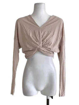 Cloudy Beige Longsleeve Crop Top LB