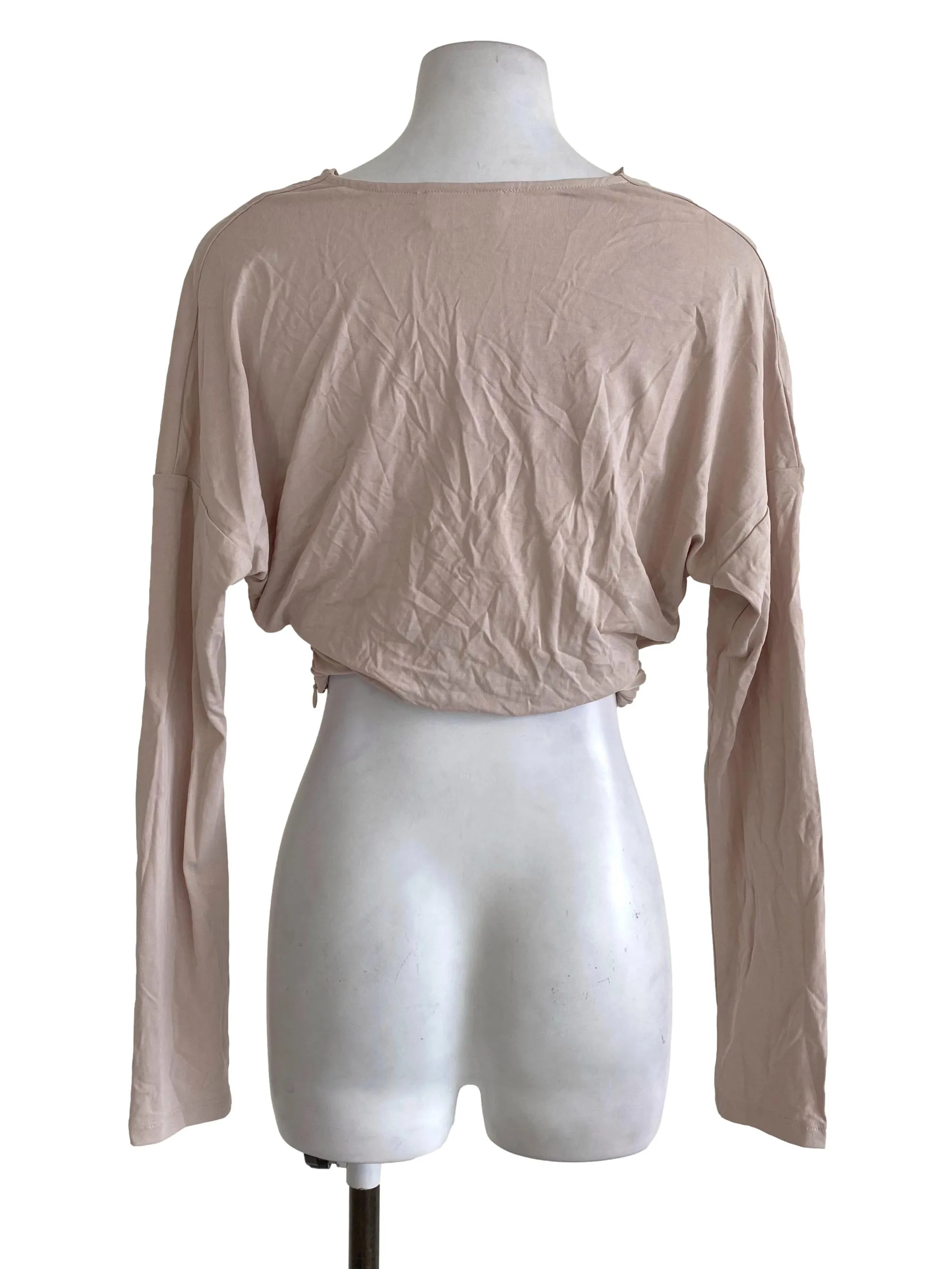 Cloudy Beige Longsleeve Crop Top LB