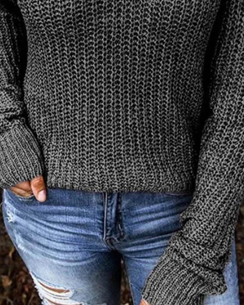 Cold Shoulder Chunky Knit Sweater