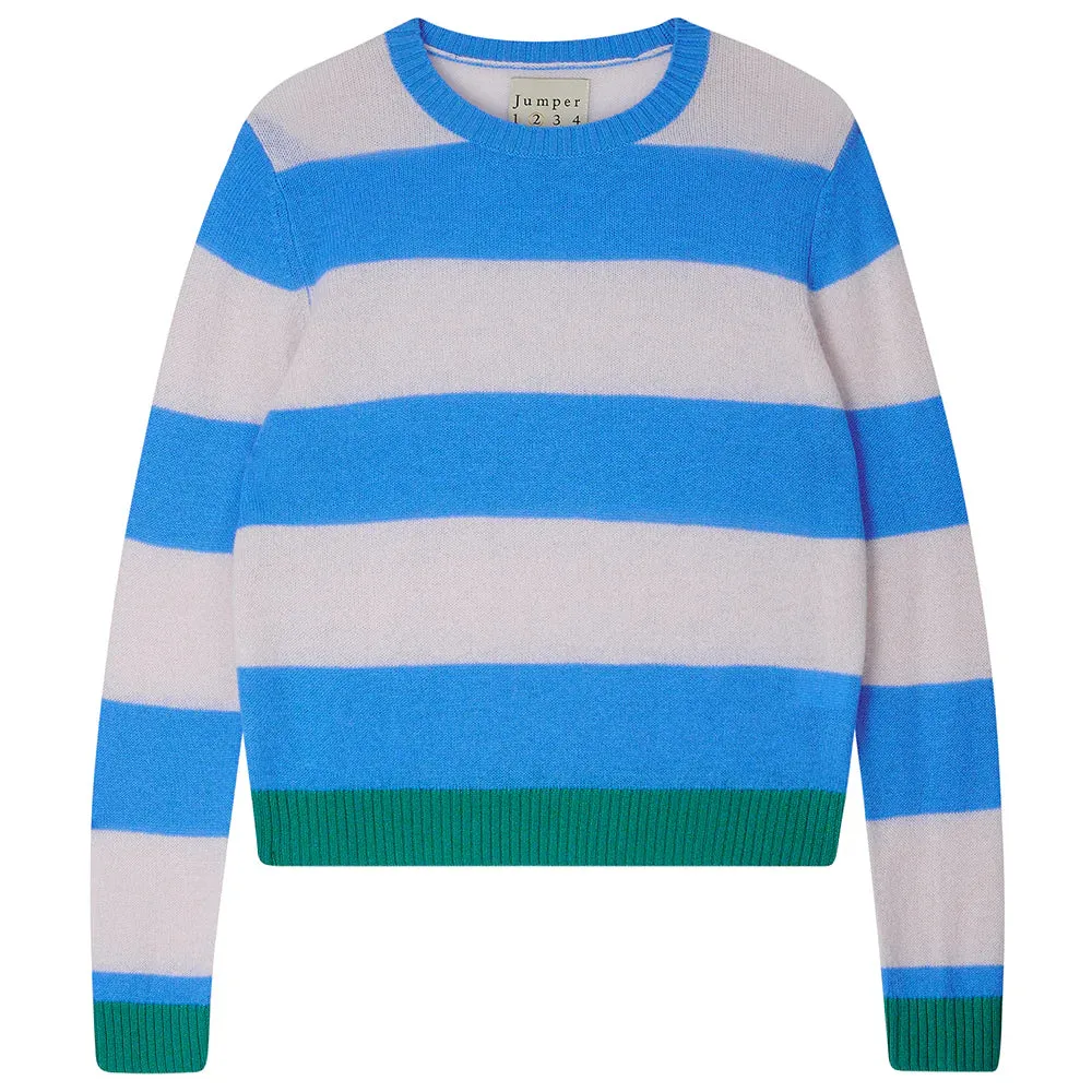 Contrast Stripe Crew Sweater