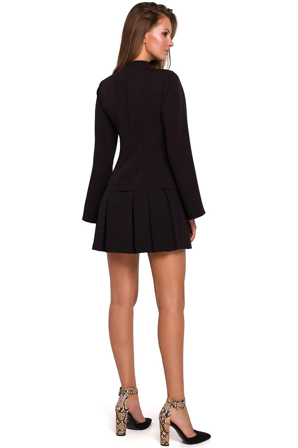 Contrasting Fold A-Line Dress