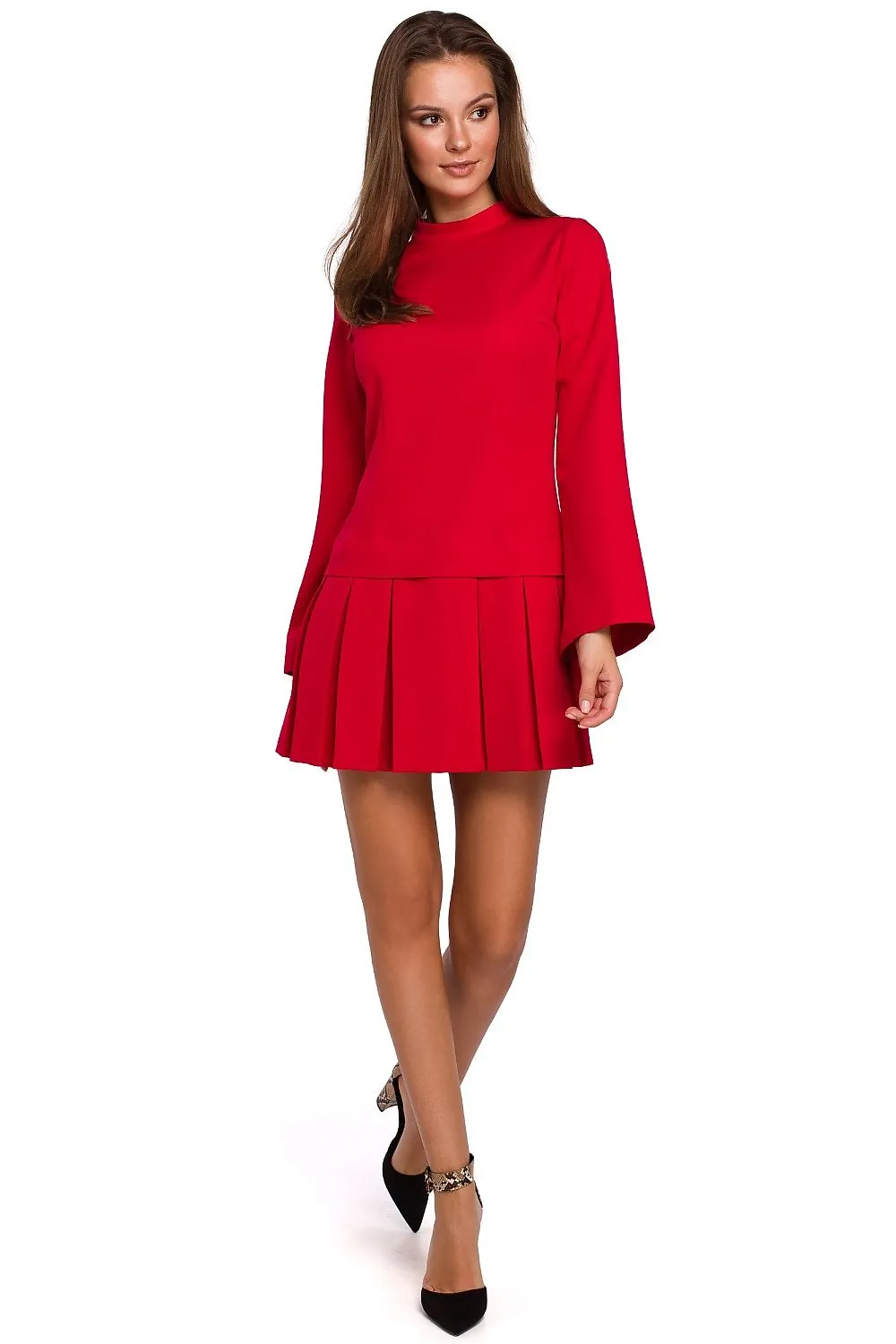 Contrasting Fold A-Line Dress