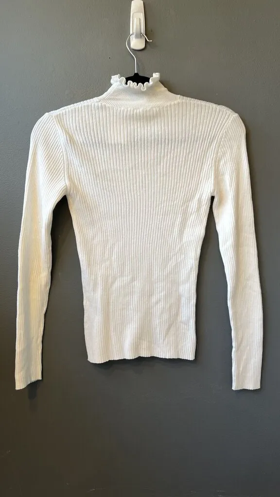 Cotton Cashmere Ribbed Tissue Turtleneck