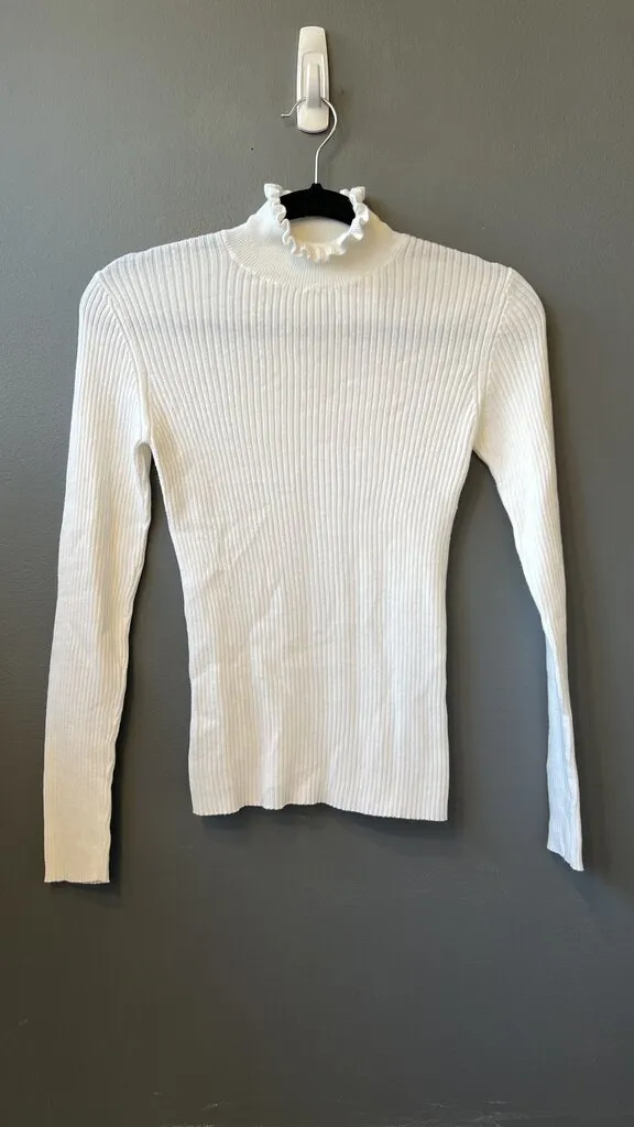 Cotton Cashmere Ribbed Tissue Turtleneck