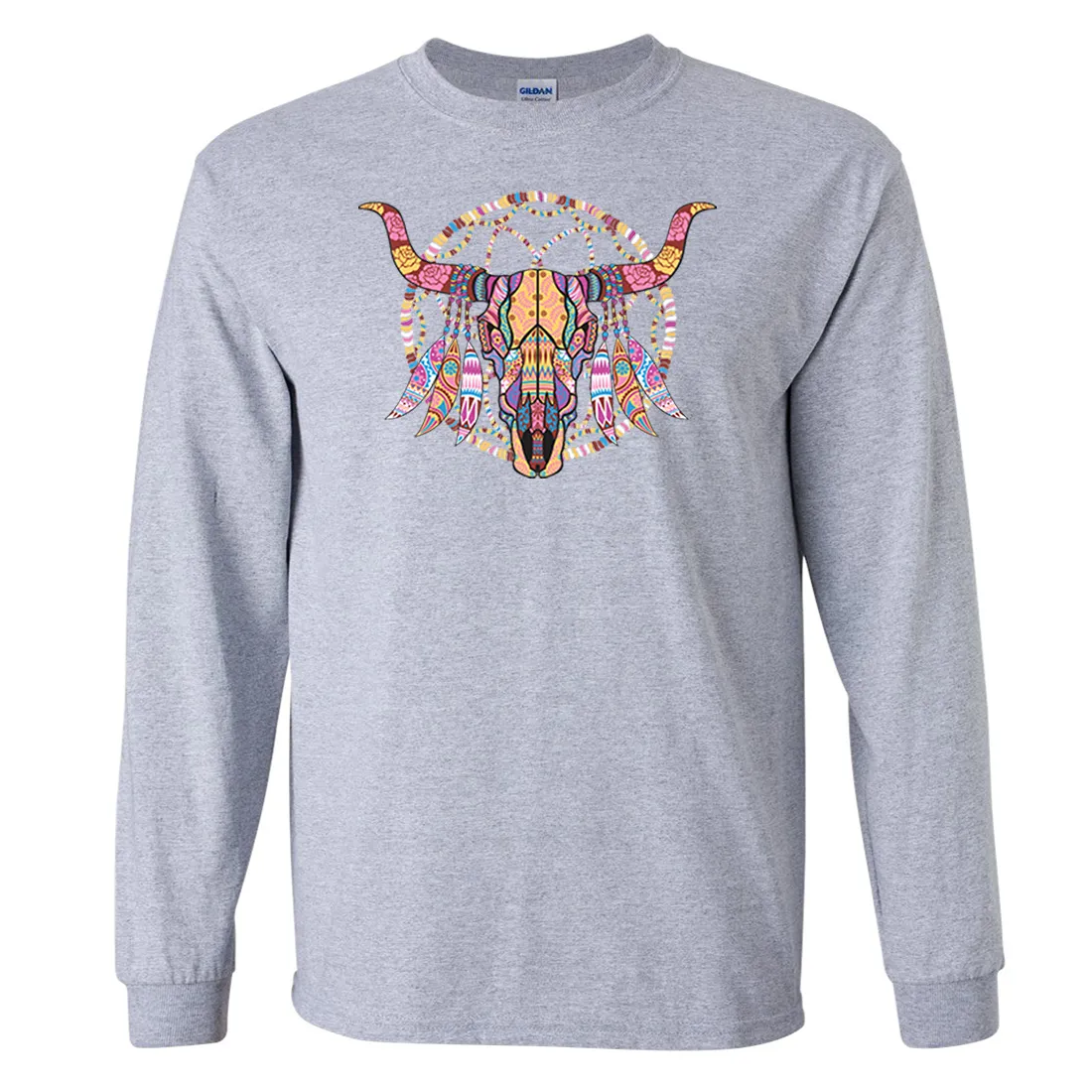 Cow Skull Mosaic Long Sleeve Shirt