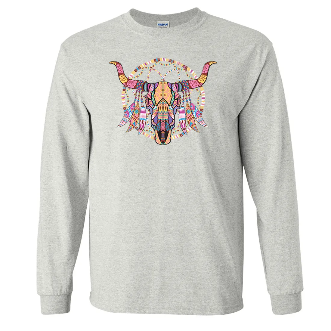 Cow Skull Mosaic Long Sleeve Shirt