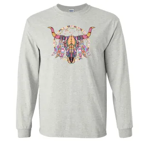 Cow Skull Mosaic Long Sleeve Shirt