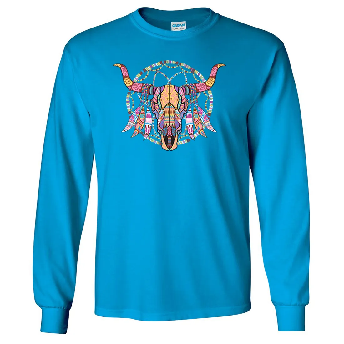 Cow Skull Mosaic Long Sleeve Shirt