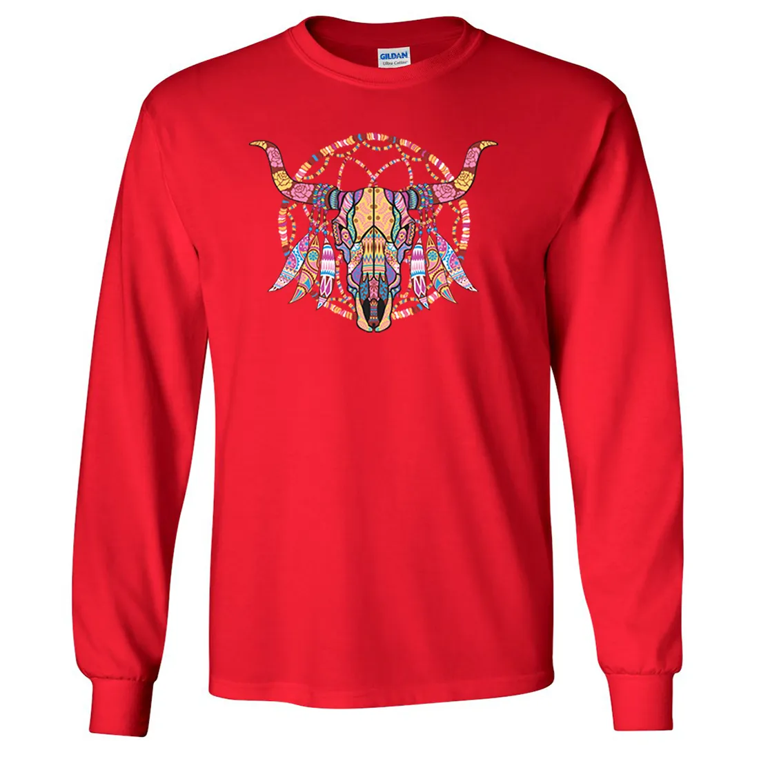 Cow Skull Mosaic Long Sleeve Shirt